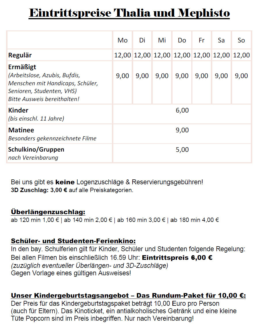 Eintrittspreise
